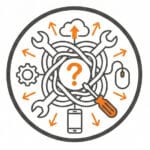 Too many tools, no roadmap
Teams experimenting independently with no alignment or ownership. 74% of companies struggle to scale AI value beyond pilots.